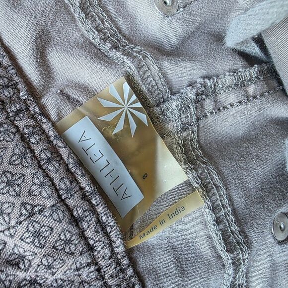 Athleta Organic Cotton Blend Utility Straight Leg Pants Sz 8 Gray - Picture 6 of 12